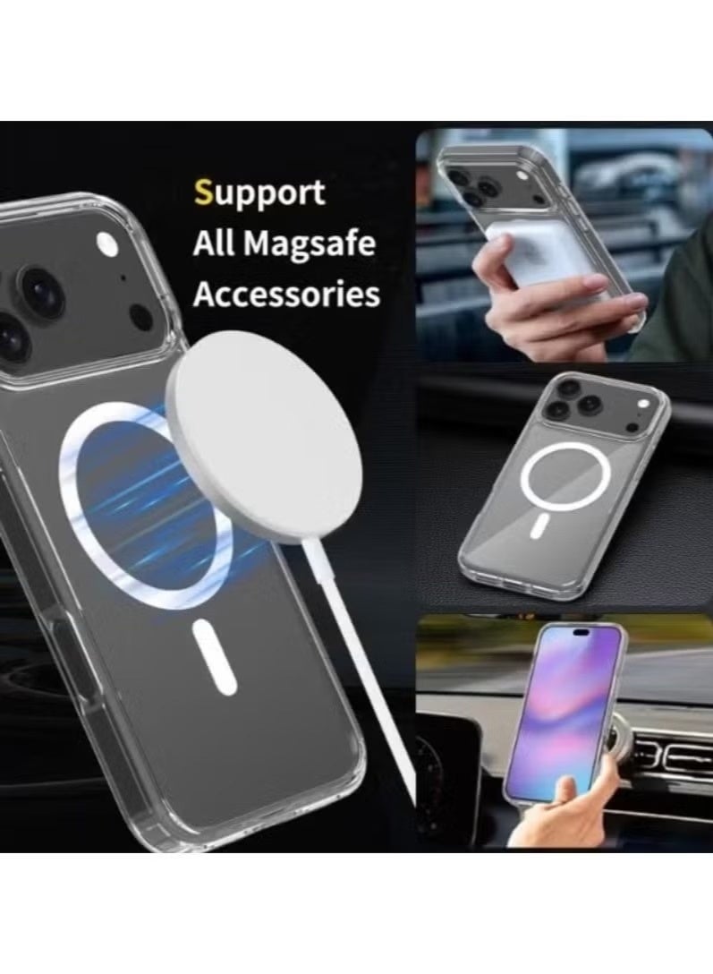 متجر سهل جراب MagSafe شفاف لهاتف iPhone 17 Pro - غطاء نحيف شفاف مقاوم للصدمات، جراب حماية مضاد للاصفرار - Image 5